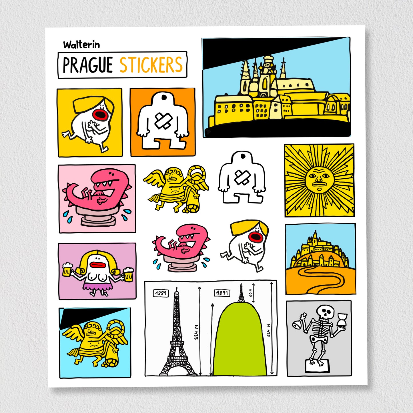 Walterin Prague Sticker Set
